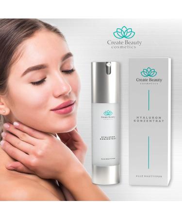 CREATE BEAUTY COSMETICS Hyaluronic Serum I 50 ml High Dose Hyaluronic Acid Concentrate I Anti-Ageing Moisturiser for Face and Skin I Natural Cosmetics Made in Germany - Buy Online on GoSupps.com