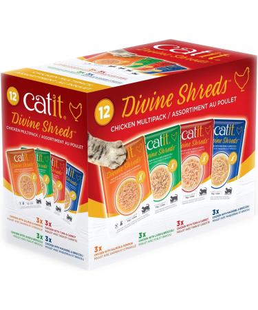 Catit Divine Shreds Wet Cat Food Toppers Chicken Multipack + Tuna Multipack 75 g Pack of 24 Retail Units Pet Food+ Cat Food - Buy Online on GoSupps.com