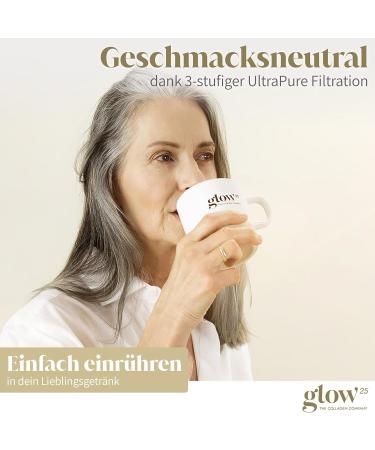 Buy GLOW25 Collagen Powder 300g - Premium Hydrolyzed Peptides Type 1 & 3 - Perfect Solubility - 20 Portions - International Shipping Available - Buy Online on GoSupps.com