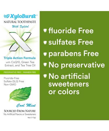 Buy Xyloburst Fluoride-Free Xylitol Toothpaste - Cool Mint SLS-Free & Cruelty-Free 4 oz - Made in USA - Buy Online on GoSupps.com