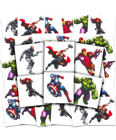 Marvel Avengers Tattoos Party Favors Bundle   80+ Pre-Cut Individual 2 x 2 Avengers Temporary Tattoos for Boys Girls (Party Supplies Made in USA) - Buy Online on GoSupps.com