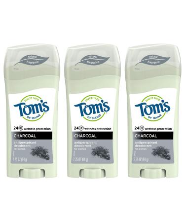 Tom's of Maine Natural Charcoal Antiperspirant Deodorant for Women, 2.25 oz. 3-Pack (Packaging May Vary)
