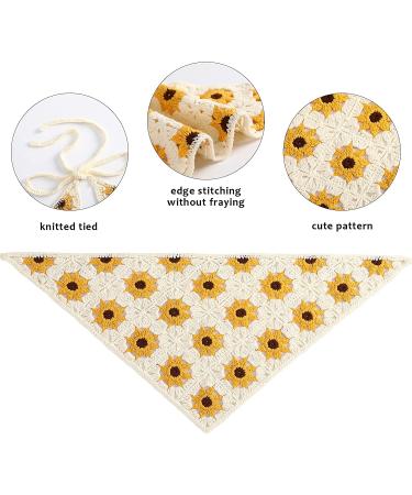 Daisy Crochet Bandana Head Kerchief Hair Scarf 2Pcs for Women and Girls - Buy Online on GoSupps.com