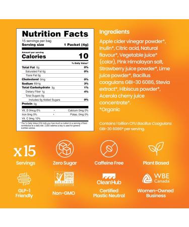 Blume SuperBelly Gut Health and On-The-Go Hydration Packets GLP-1 Friendly Sugar-Free with Prebiotics Probiotics Apple Cider Vinegar Vitamin C and Electrolytes Strawberry Lemon Mango Acai 60 Sticks - Buy Online on GoSupps.com