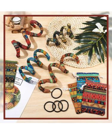 Spiral Lock Hair Tie Dreadlock Accessories - Colorful, Bendable Iron Wire Bands for Thick Curly Hair - 4 Pcs with Bags - Buy Online on GoSupps.com