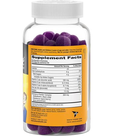 Airborne Kids Elderberry & Zinc Gummies - Immune Support for Kids - 130 Gummies - Elderberry Flavor - Buy Online on GoSupps.com