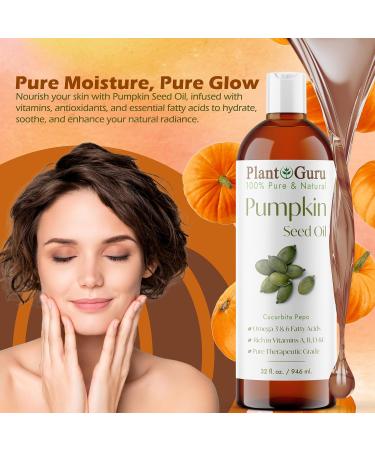 Plant Guru Pumpkin Seed Oil 16 oz. Virgin Unrefined Cold Pressed 100% Pure Natural Ideal for Skin Face Body and Hair Moisturizer. Great for DIY Creams Lotions and Lip Balms. 16 Fl Oz (Pack of 1) - Buy Online on GoSupps.com