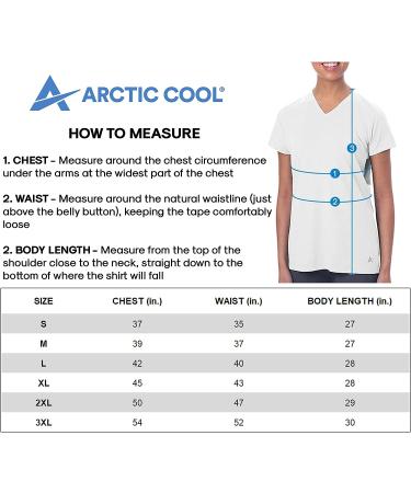 Arctic Cool Women's V-Neck Instant Cooling Moisture Wicking UPF 50+ Shirt - Polar Blue XL - Buy Online on GoSupps.com