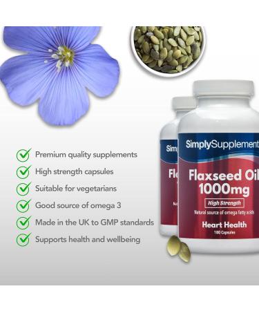 Flaxseed Oil Capsules 1000mg - High Strength ALA Source | Fish Oil Alternative | 360 Count | UK Made - Buy Online on GoSupps.com