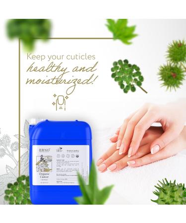 HBNO Organic Castor Oil - 8.8 lbs (4kg) - Ideal for Shampoos Conditioners Mouth Washes Face wash Lotions and Skin care products - Buy Online on GoSupps.com