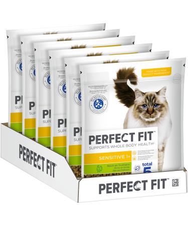 PERFECT FIT Adult dry food for adult sensitive cats from 1 year - Turkey 750g (6 bags) 750 g (1 pack)