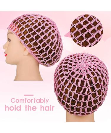 Geyoga 6-Piece Mesh Crochet Hair Net Snood Set for Women - Sleeping Hair Cover in Black, Blue, Pink, Purple, Gray, Khaki - Buy Online on GoSupps.com
