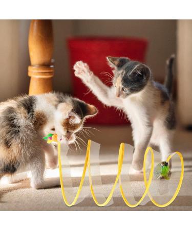 Mesh Tunnel for Cats | Foldable Fun Interactive Tunnel for Indoor Cat Play with Teasing Toys - Whisker Twist Cat Spring Toy Cat Tubes for Large Cats Small Bunnies Kittens and Small Dogs Cypreason Yellow - Buy Online on GoSupps.com