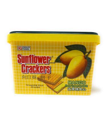 Croley Foods Sunflower Crackers Mango Flavor Cream Sandwhich 28.3oz 800g Mango 1.76 Pound (Pack of 1)