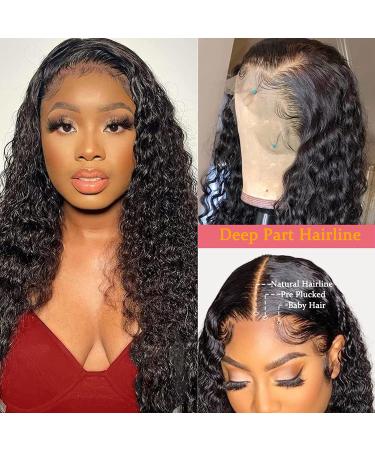 26 Deep Wave Lace Front Wig | 13x4 Brazilian Curly Human Hair | Pre Plucked with Baby Hair | 150% Density | HD Transparent Lace | Glueless | Black Women - Buy Online on GoSupps.com