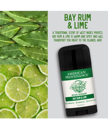 American Provenance All Natural Deodorant for Men and Women- Aluminum Free Deodorant that Lasts All Day - Made in the USA with Essential Oils & Cruelty Free - Bay Rum & Lime (1 Pack) - Buy Online on GoSupps.com