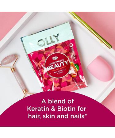 OLLY Undeniable Beauty Gummy: Hair, Skin, Nails Supplement with Biotin, Vitamin C, Keratin - 30 Day Supply, 60 Count - Grapefruit Flavor - Buy Online on GoSupps.com