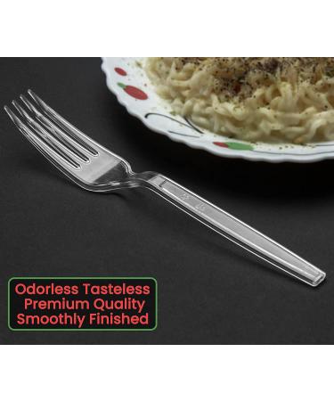 Lonezo 150 Count Heavy Duty Clear Plastic Forks - Disposable Utensils for Parties and Events - Buy Online on GoSupps.com