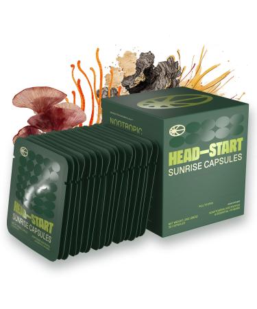 HEAD-START Sunrise Capsules | Nootropic Brain Supplement with Lion s Mane, L-Theanine & Saffron | Adaptogen Blend for Focus, Energy, Clarity & Daily Performance 1