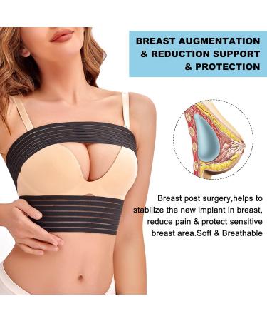 SCARBORO Breast Bands for Women | Post Surgery Implant Stabilizer & Compression Support | Medical Chest Band for Large Breasts | Exercise Ready - Medium-Large Black - Buy Online on GoSupps.com