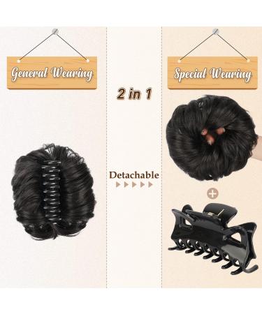 BARSDAR Claw Clip Messy Bun Hairpiece - Darkest Brown Synthetic Hair Scrunchies for Women - Buy Online on GoSupps.com