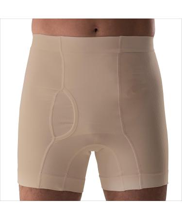 Buy Corsinel Low Men's Boxer Shorts for Stoma & Hernia | Discrete Seamless Comfort & Medium Support | Optimal Fit in Beige - Buy Online on GoSupps.com