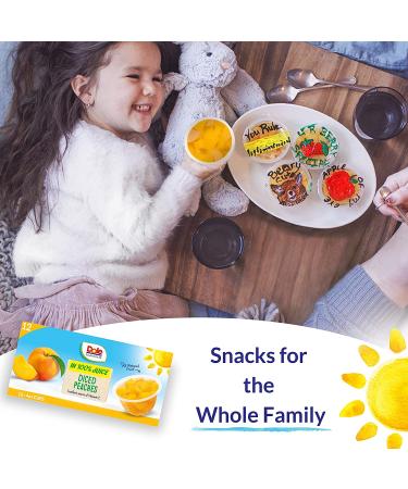 Dole Fruit Bowls Diced Peaches in 100% Juice | Gluten-Free Healthy Snack | 4 Oz - 12 Cups - Buy Online on GoSupps.com