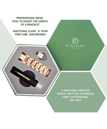 Polldan Magnetic Therapy Bracelet for Men & Women - Stainless Steel | 6000 Gauss Power | Arthritis Relief - Rose Gold - Buy Online on GoSupps.com