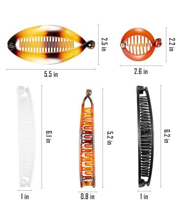 Yingeniva 13-Piece Vintage Banana Hair Clips | Durable Fishtail Ponytail Holders in 5 Styles | Girls' Large Rounded Comb Accessories - Buy Online on GoSupps.com