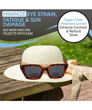 Yogo Vision Bifocal Reading Sunglasses for Women | UV400 Sun Protection | Trendy Retro Style Eyewear in Black Brown Havana Leopard | International Shipping Available - Buy Online on GoSupps.com