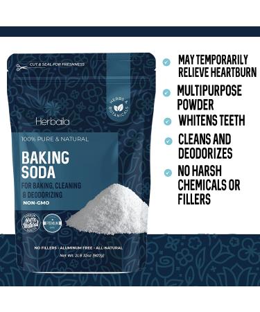 Baking Soda Bulk 2lbs - Food Grade for Baking, Cleaning, Deodorizing | Gluten Free, No Fillers | Made in USA - Buy Online on GoSupps.com