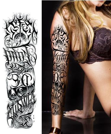 Kotbs Waterproof Black Totem Arm Sleeve Temporary Tattoos Set - 12 Sheets - Buy Online on GoSupps.com