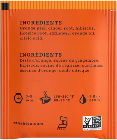 Stash Sunny Orange Ginger Herbal Tea 18 Count (6 Count) Orange Ginger 18 Count (Pack of 6) - Buy Online on GoSupps.com