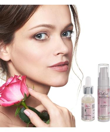 ClaRose - Detoxifying Anti-Aging Facial Kit: Face Serum (20ml) and Eye Cream (30ml) with 100% Natural Rose Oil Yogurt and Prebiotic. - Buy Online on GoSupps.com