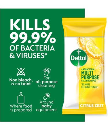 Dettol Multipurpose Wipes Citrus 1.5kg - Antibacterial Cleaning Wipes - Buy Online on GoSupps.com