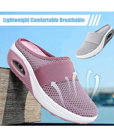 Diabetic Air Cushion Slip On Orthopedic Walking Shoes for Elderly Women - Navy Blue 5.5 - Buy Online on GoSupps.com