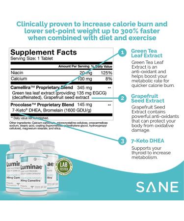 Luminae 7-Keto DHEA Supplement Pills for Fast Set-Point Weight Reduction - Buy Online on GoSupps.com