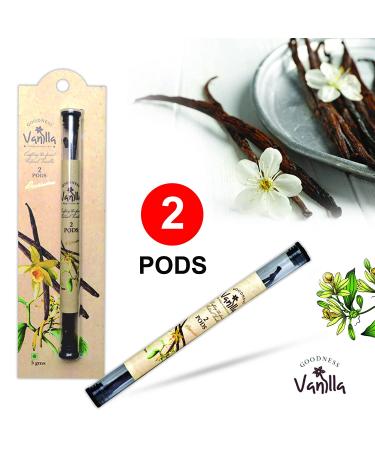 100% Pure and Natural Grade A Indian Goodness Vanilla Beans (2 Pods) for Cooking  Extract  Baking Grown in foothills of India comparable to Madagascar  Mexican and Tahitian Beans- 0.176 oz / 5 grams - Buy Online on GoSupps.com