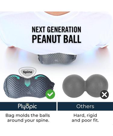 Plyopic Massageball Set - 6cm Fascia Balls & Peanut Duo-Ball Bag for Myofascial Massage Trigger Point Relief Muscle Tension Relief | International Shipping Available - Buy Online on GoSupps.com
