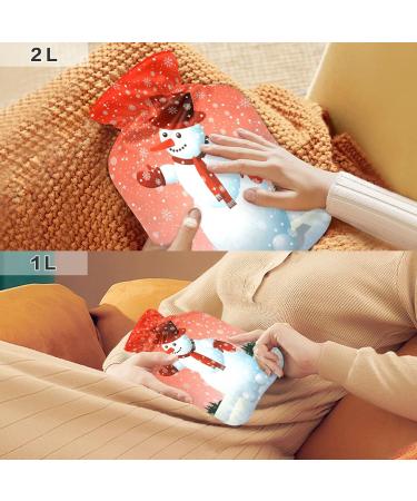 Christmas Snowman Hot Water Bottle with Cover - 1L | Pain Relief & Heat Pack for Women - Perfect Holiday Gift! - Buy Online on GoSupps.com