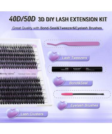 DIY Lash Extensions Set | 3D Cluster Lashes Kit 0.07mm (12-16mm) | Bond & Seal | Wimpern Extensions | International Shipping Available - Buy Online on GoSupps.com