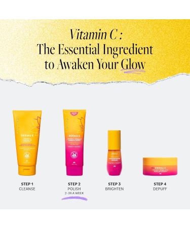 DERMA E Face Exfoliator Vitamin C Whipped Radiance Polish 4 Oz Stabilized Vitamin C & Dual-Action Exfoliation to Help Brighten Exfoliate & Protect Skin Barrier Gentle Skin Care - Buy Online on GoSupps.com