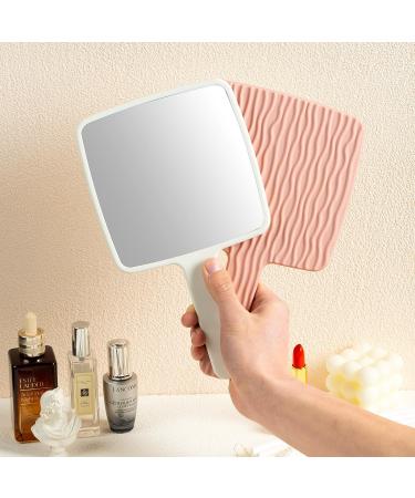 Jasefa Hand Mirror - Portable Handheld Mirror for Makeup and Shaving, Travel-friendly for Men & Women (Milk White) - Buy Online on GoSupps.com
