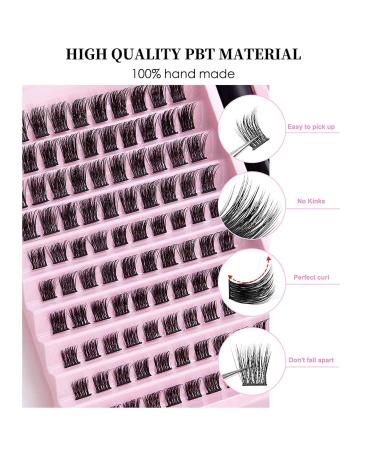 100 Clusters False Eyelashes D Curl - DIY Eyelash Extensions with Glue for Beginners | International Shipping - Buy Online on GoSupps.com