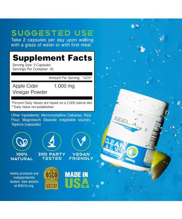 XEELA Apple Cider Vinegar Capsules with The Mother - Weight Management & Appetite Control for Men & Women - Boost Metabolism & Get Lean - Buy Online on GoSupps.com