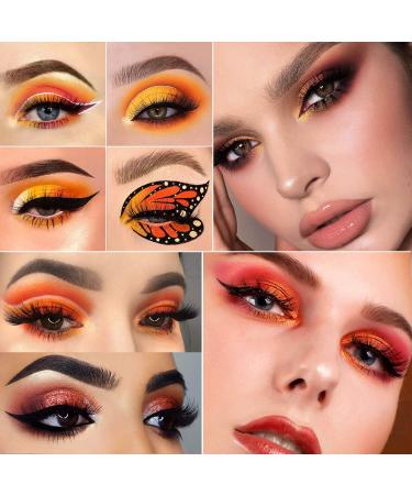 Afflano Gold Yellow Orange Eyeshadow Palette - High Pigment Matte Shimmer Shades for Long-Lasting Sunset Fall Looks on Brown Eyes - Perfect for Women, Men, and Black Skin - Buy Online on GoSupps.com