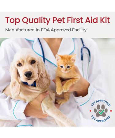 Dog First Aid Kit - Pet First Aid Supplies with Tick Remover, Slip Leash & 53 Essential Pieces for Home, Office, Car & Travel - Buy Online on GoSupps.com