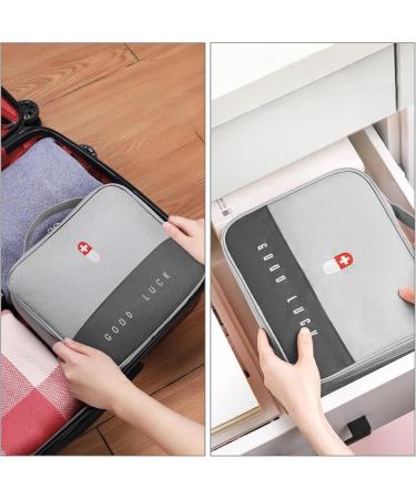 Buy Wugu 2stk Portable Medication Bag - Moisture-Resistant Travel Pharmacy Bag with 2 Tablet Boxes for School Camping & Hiking - Gray - Buy Online on GoSupps.com