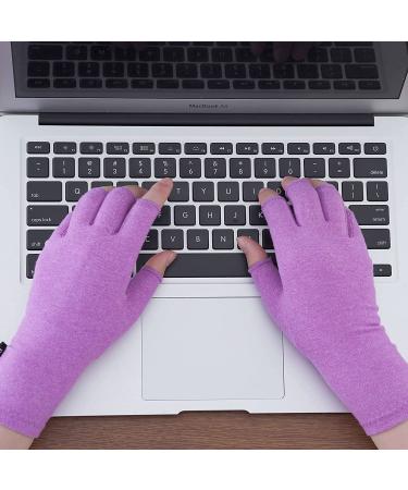 Racvofy Fingerless Arthritis Gloves - Purple Small (1 Pair) | Compression Relief for Arthritis, Rheumatoid, Tendonitis, Carpal Tunnel | Ideal for Daily Work and Computer Typing - Buy Online on GoSupps.com