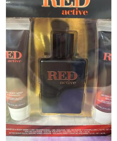 Red Active mens cologne gift set. Includes 2.7 ox cologne body wash shampoo and after shave - Buy Online on GoSupps.com